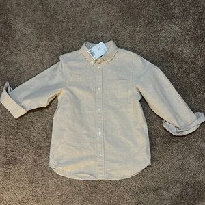 Boys khaki button up collared shirt